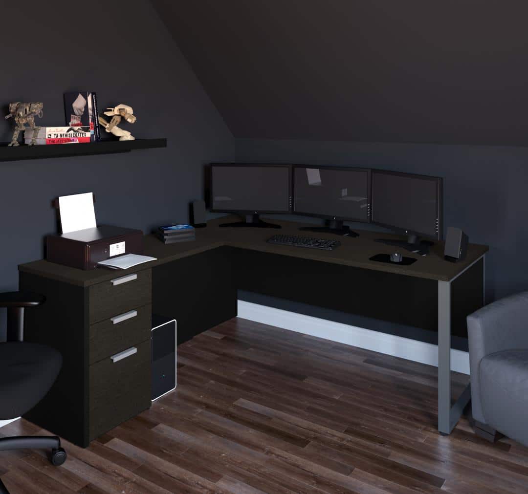 Bestar Pro-Concept Plus Bureau en L avec caisson