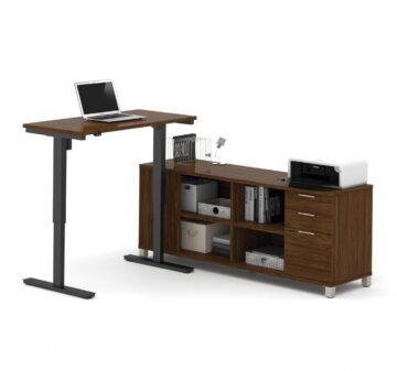 Ensemble de 2 articles incluant un bureau assis-debout et une crédence