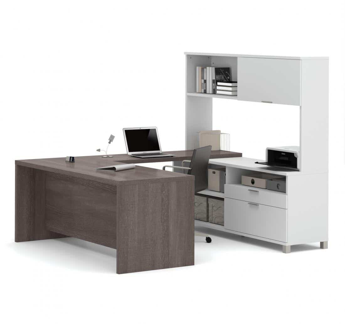 Bureau de direction en U 72L avec huche