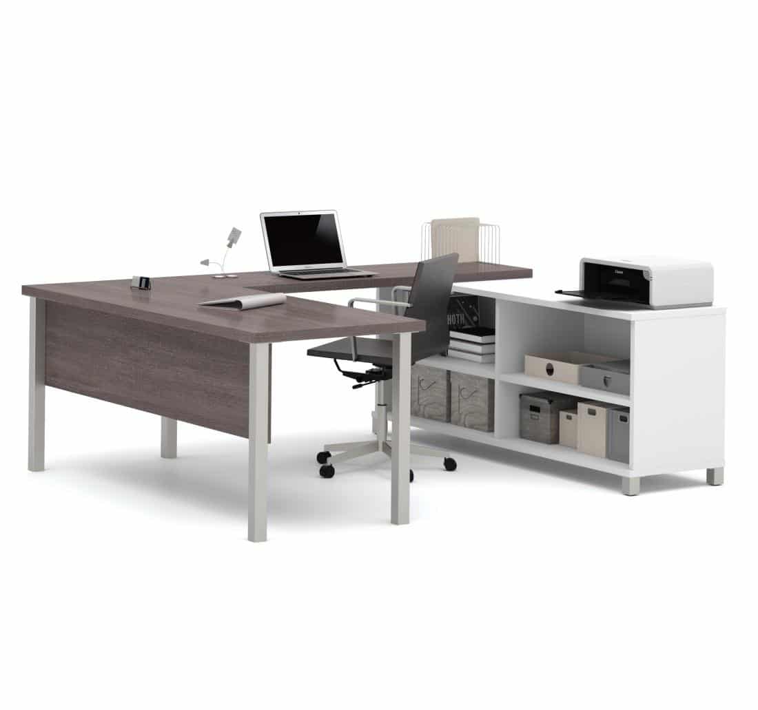 Bestar Kit Bureau-L Pro-Linea blanc