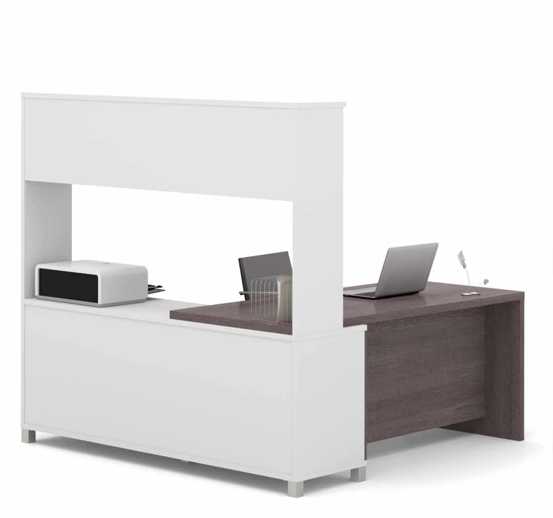 Pro-Linea Bureau en L 72L avec huche à tablette unique