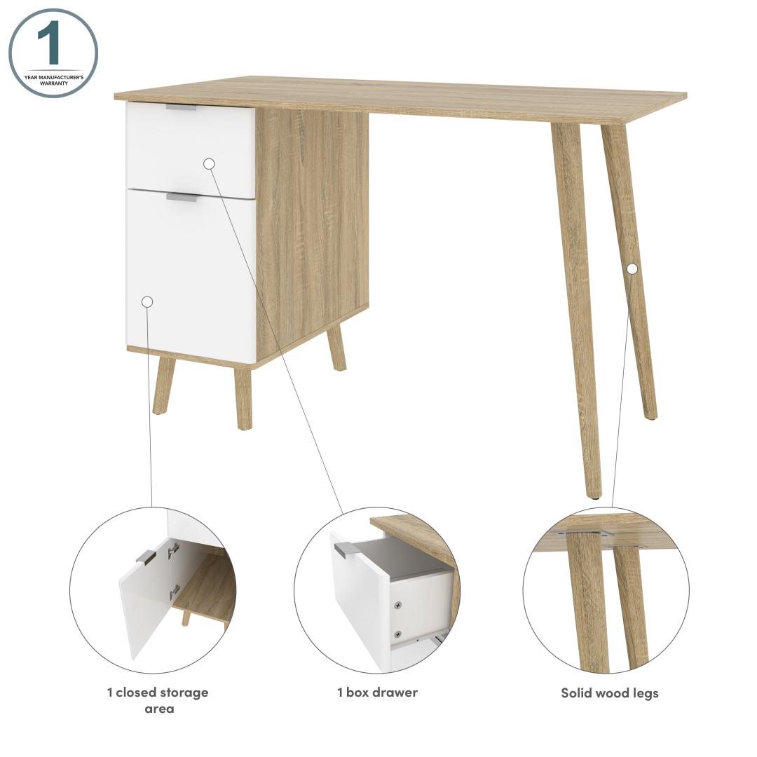 Bureau d'ordinateur Hometrends 39,4 po blanc Bureau d'ordinateur à 2  tiroirs avec chargeur USB Table d'écriture d'étude Poste de travail de  bureau à domicile Bureau d'ordinateur, bureau, table d'écriture 