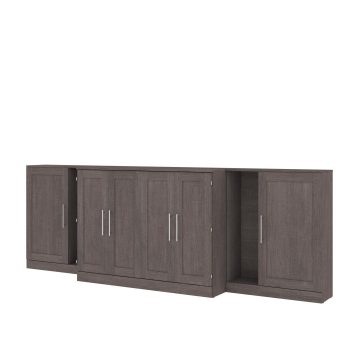 Lit cabinet deux places (double) avec matelas et 2 unités de rangement 36 po