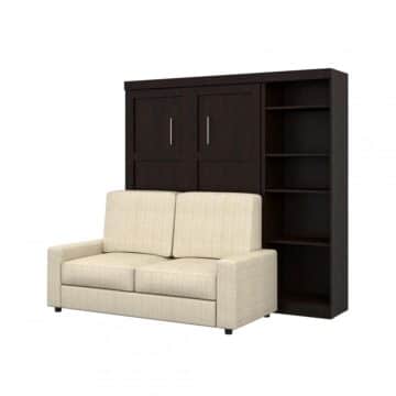 Lit double escamotable (deux places), une unité de rangement et un sofa (84“)