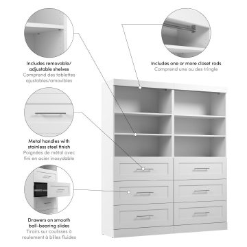 72W Closet Organizer with Drawers