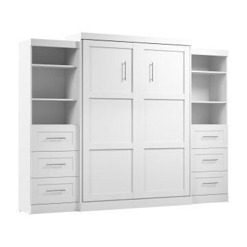 Grand lit escamotable (queen) et 2 unités de rangement avec tiroirs (115L)