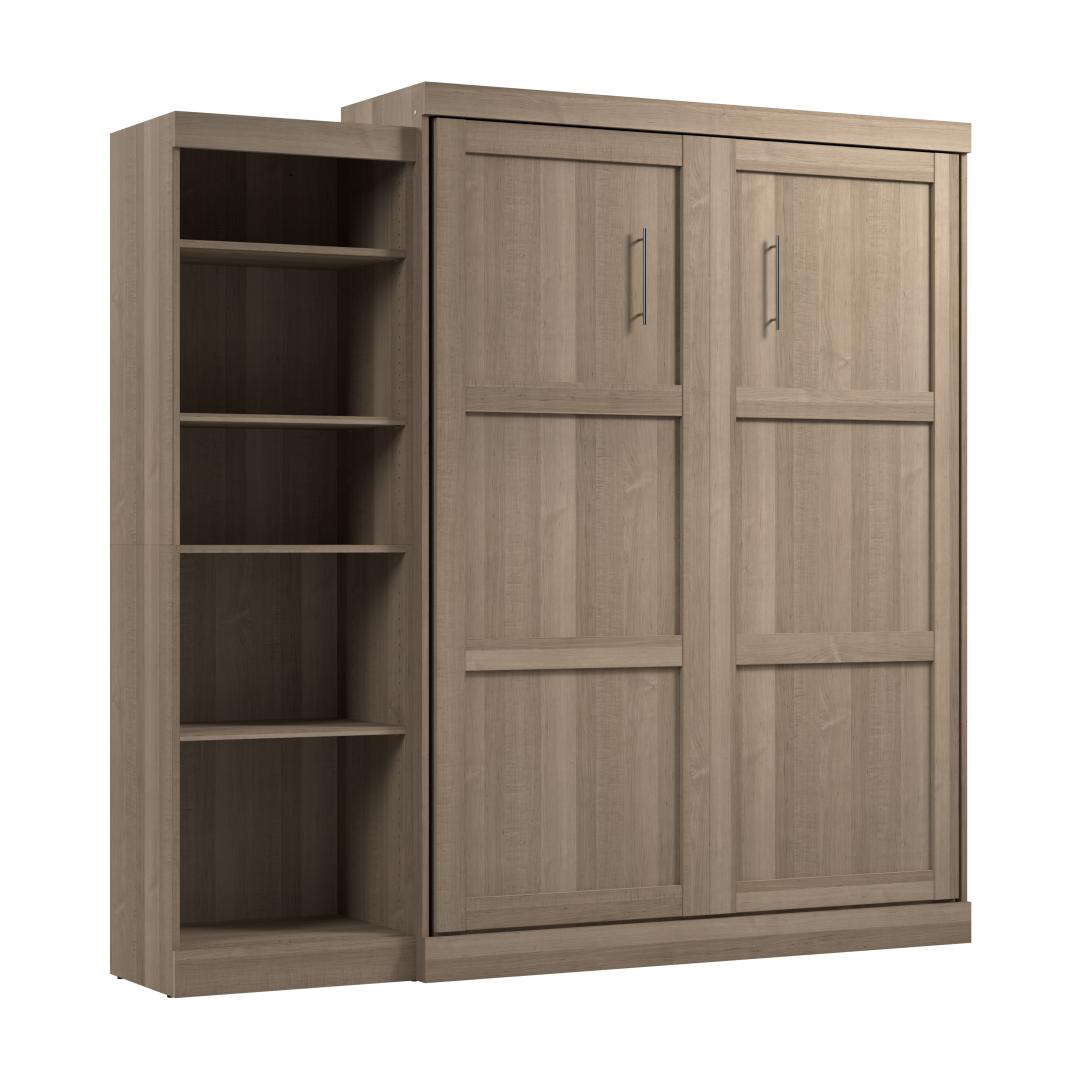 Queen Murphy Bed with Shelving Unit (90W)