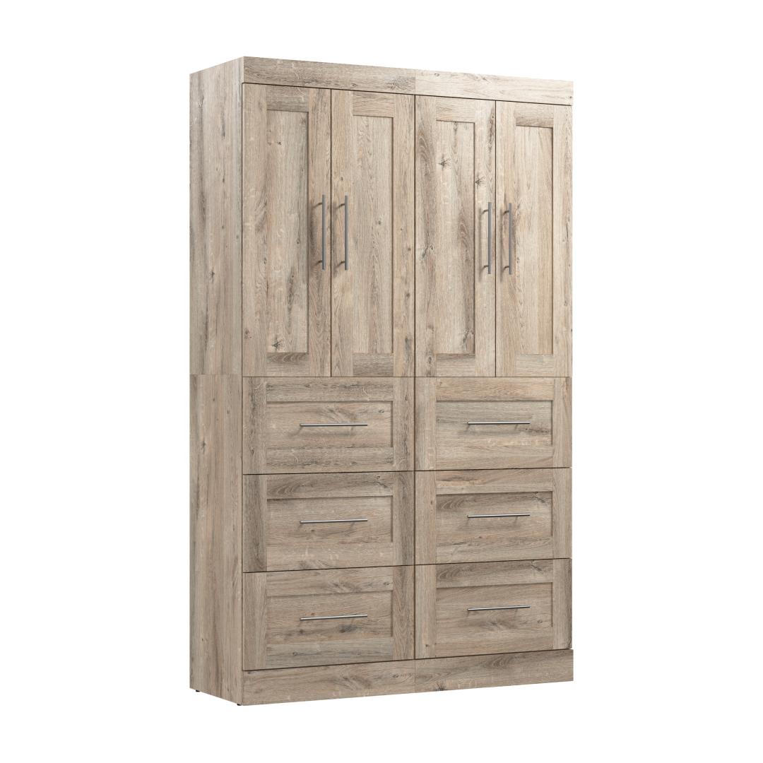 Contemporary Closet System with Doors & Drawers, 50W x 19D
