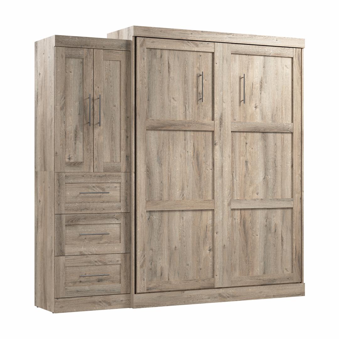 Grand lit escamotable avec armoire-penderie (89L)