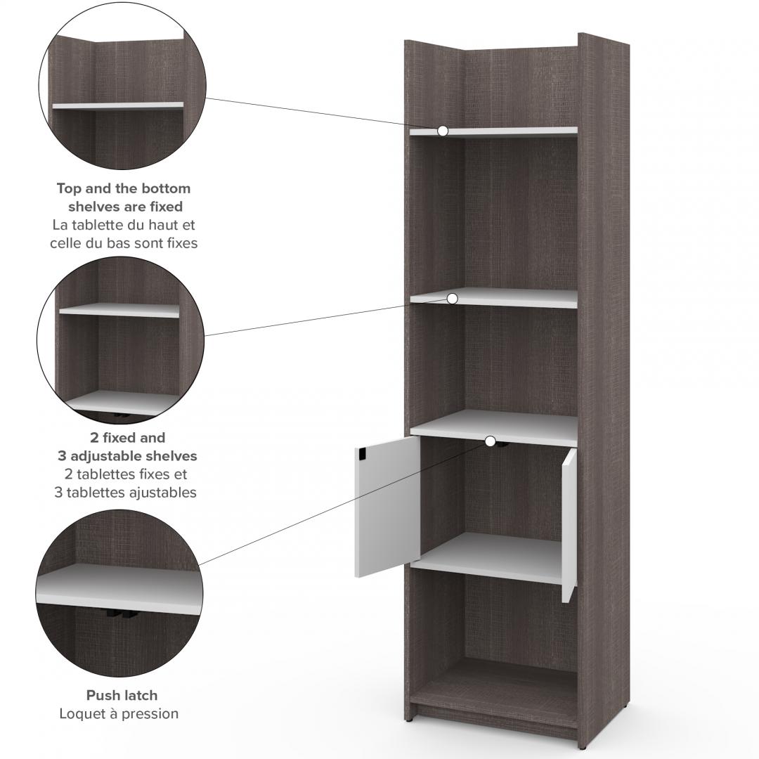 Small Space 20 Shelving Unit Bestar, Shelving For Narrow Spaces