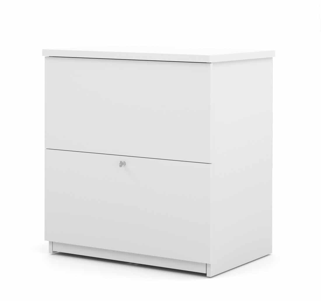 Solay 60W LShaped Desk with Lateral File and Bookcase Bestar