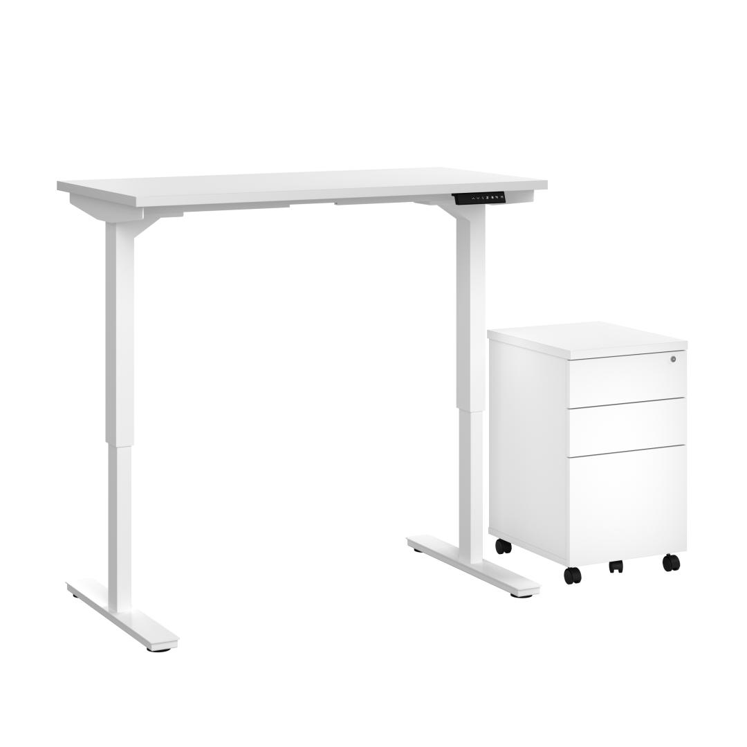 48W x 24D Standing Desk with Assembled Mobile File Cabinet