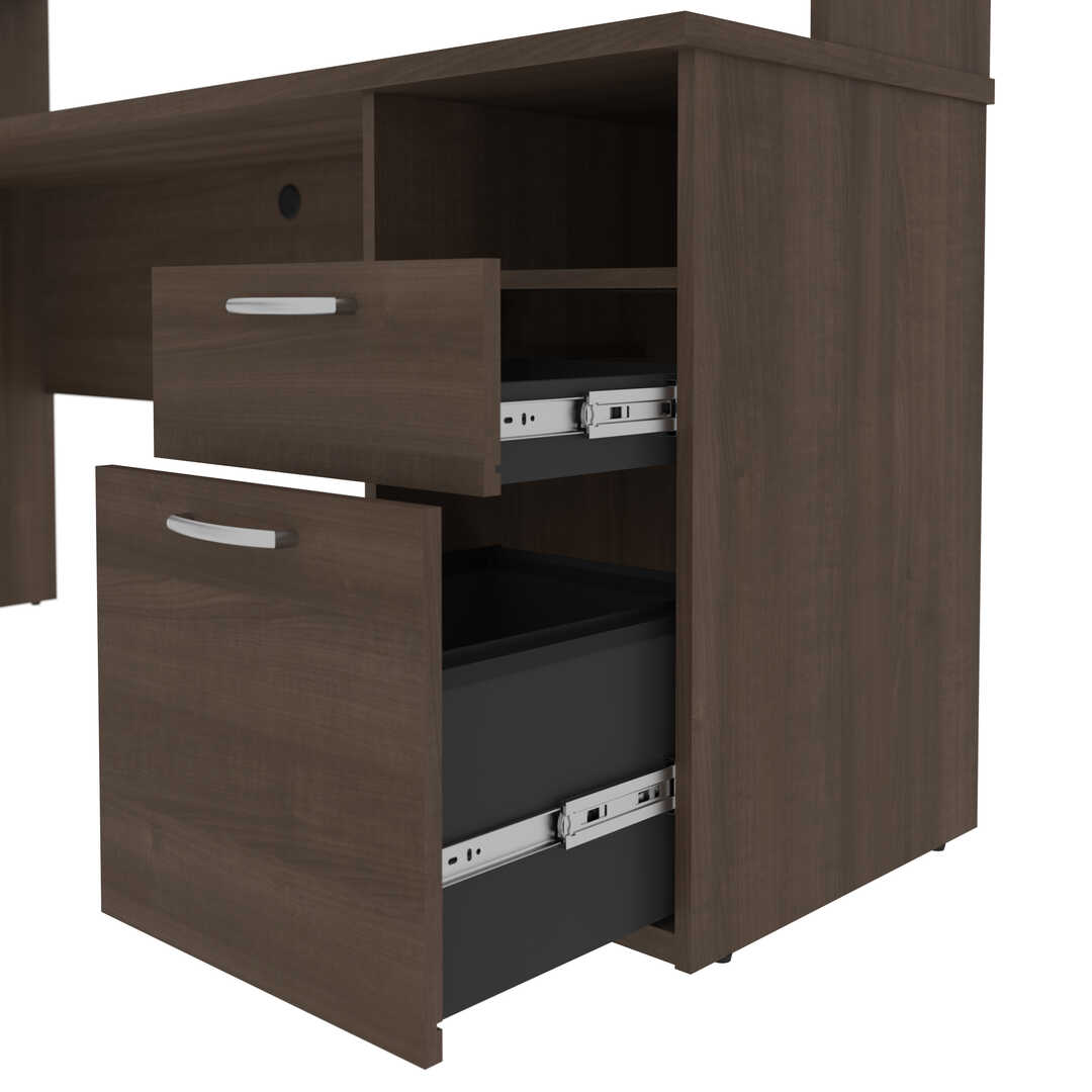 Upstand 24” x 48” Standing Desk and 1 Credenza with Hutch | Bestar Upstand 24” x 48” Standing Desk and 1 Credenza with Hutch | Bestar
