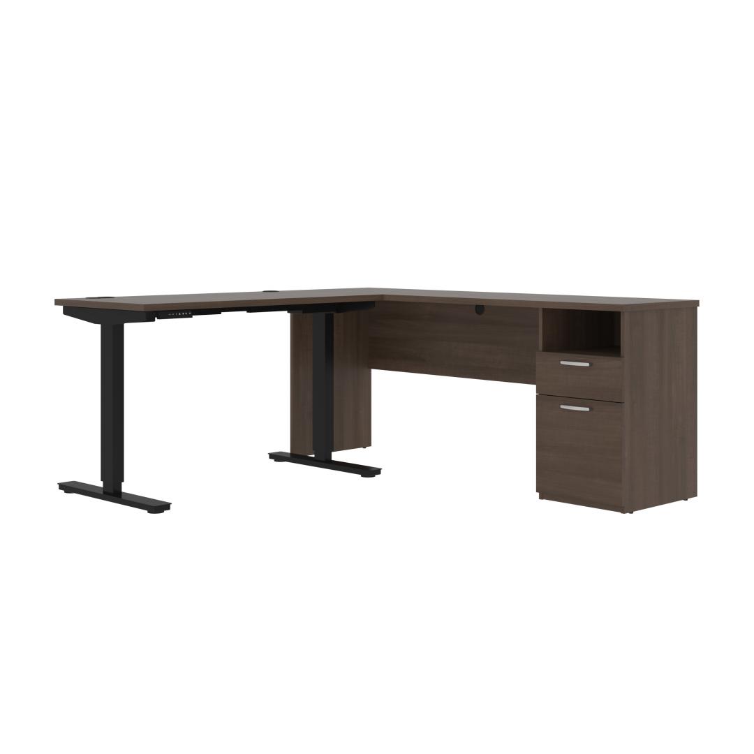 Pro-Linea Bureau en L 72L avec huche à tablette unique