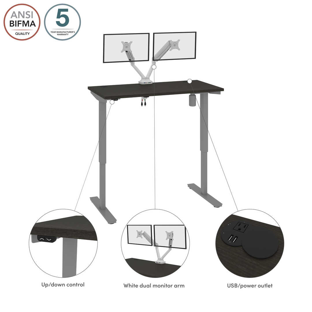 48W x 24D Standing Desk with Dual Monitor Arm 48W x 24D Standing Desk with Dual Monitor Arm