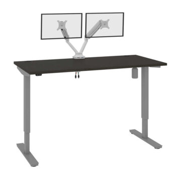 Bureau Assis Debout Électrique, 110 x 60 x 71,5-115,5 cm, Réglable en  Hauteur, Blanc