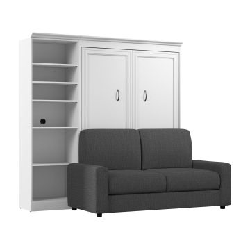 Lit double escamotable (deux places), une unité de rangement et un sofa (84“)