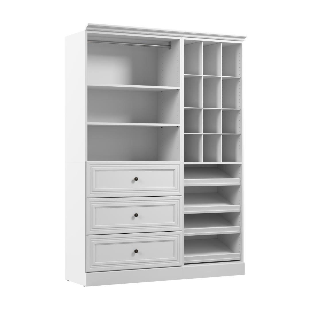 61” Closet Organizer with Storage Cubbies and Drawers