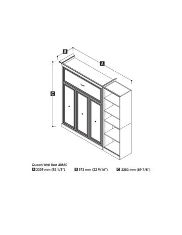 Queen Murphy Bed with Shelving Unit (92W)