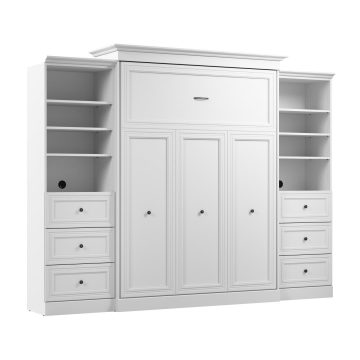 Grand lit escamotable et 2 organisateurs de garde-robe avec tiroirs (115L)