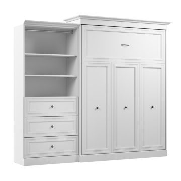 Grand lit escamotable et organisateur de garde-robe avec tiroirs (103L)