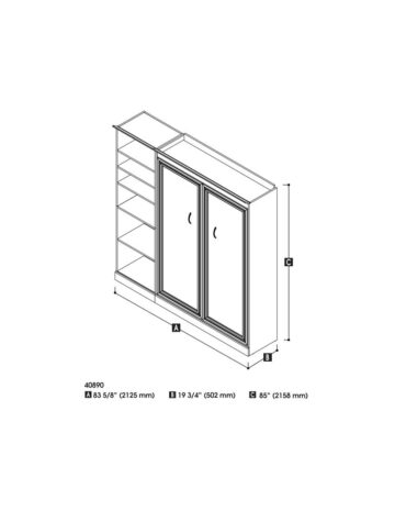Lit double escamotable (deux places) et une unité de rangement (84“)
