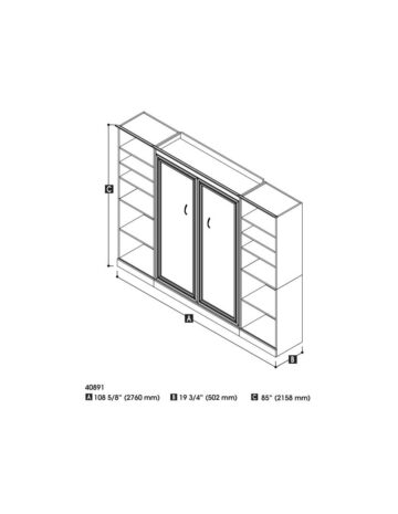 Lit double escamotable (deux places) et deux unités de rangement (109“)