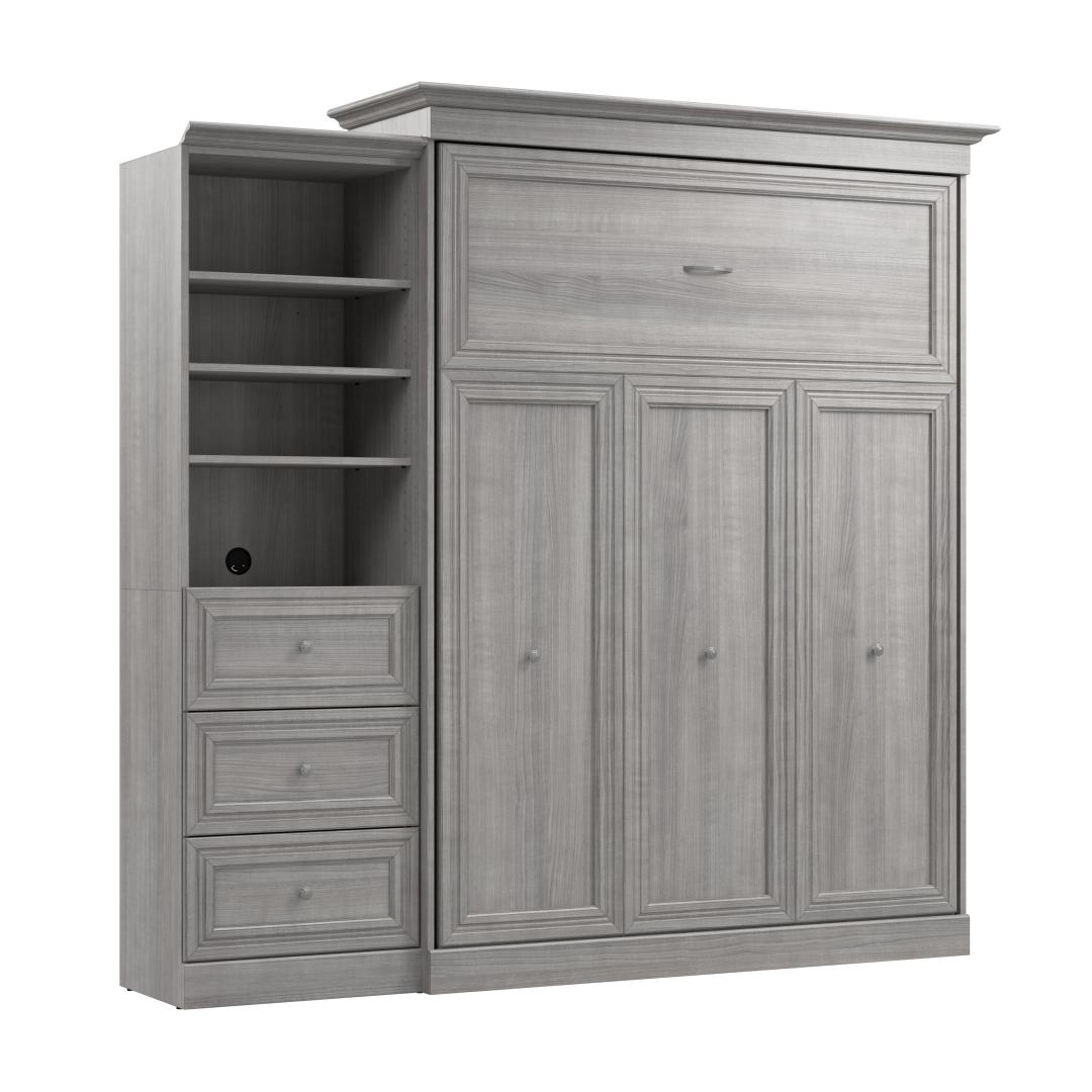 Queen Murphy Bed and Closet Organizer with Drawers (92W)