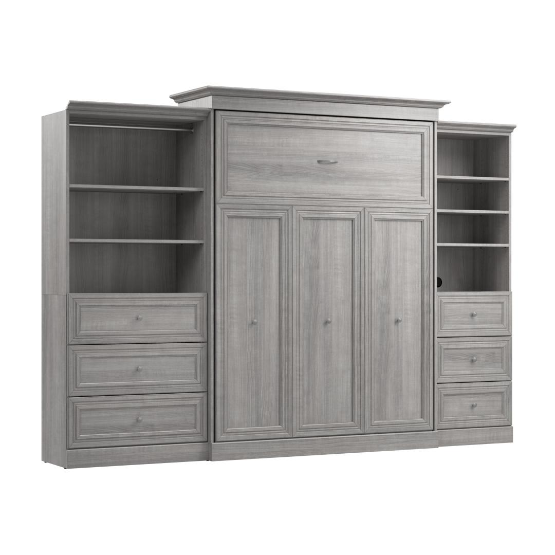 Queen Murphy Bed and Closet Organizers with Drawers (126W)