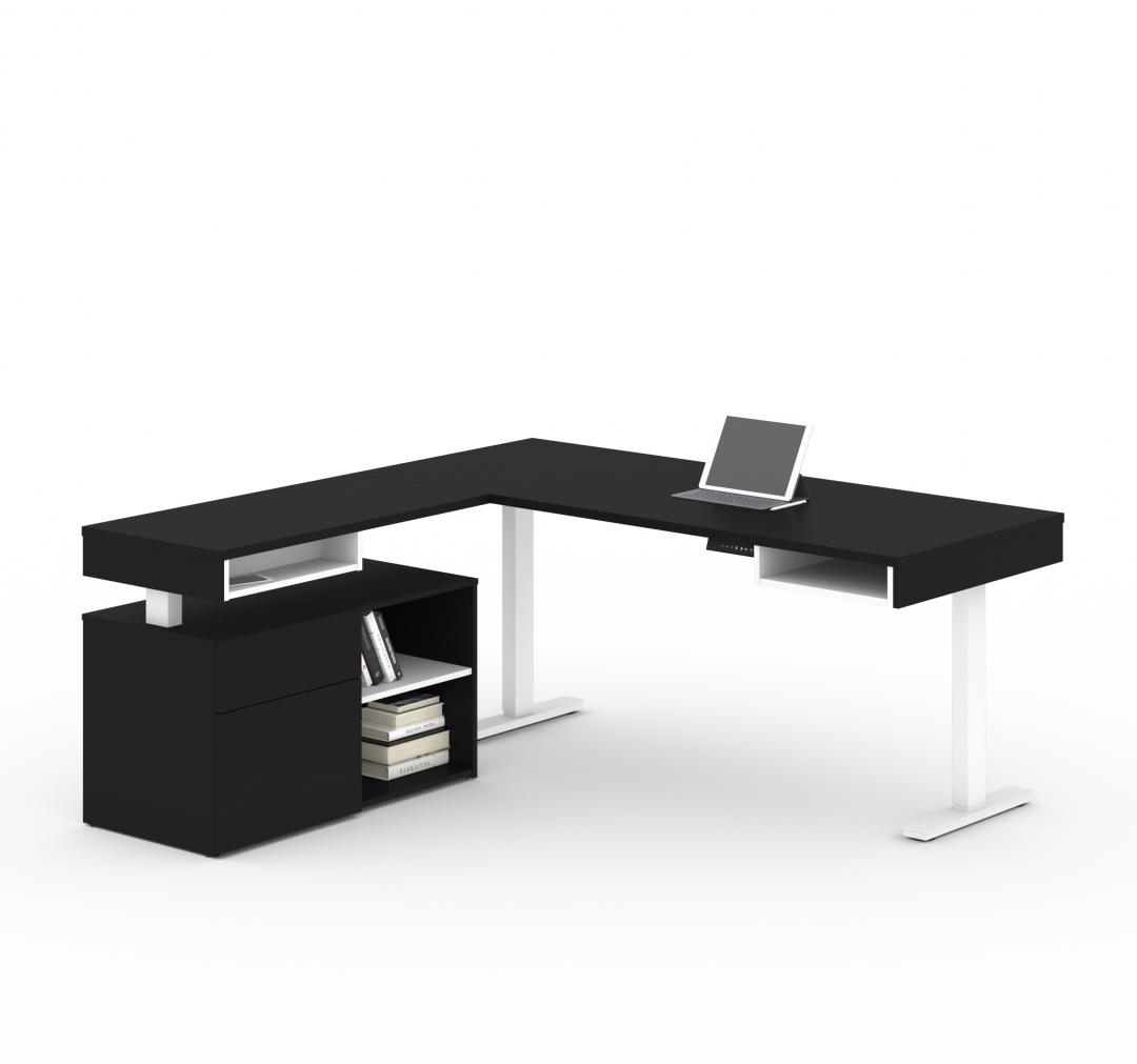 2 Piece Set Including An L Shaped Standing Desk And A Credenza